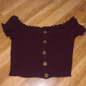 L.A. Hearts Maroon off the shoulder top size small